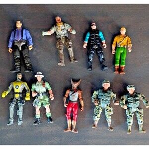 Lot of 9 Action Figures Chap Mei, Super 7 & Unmarked Bob The Ranger Hawkman Etc